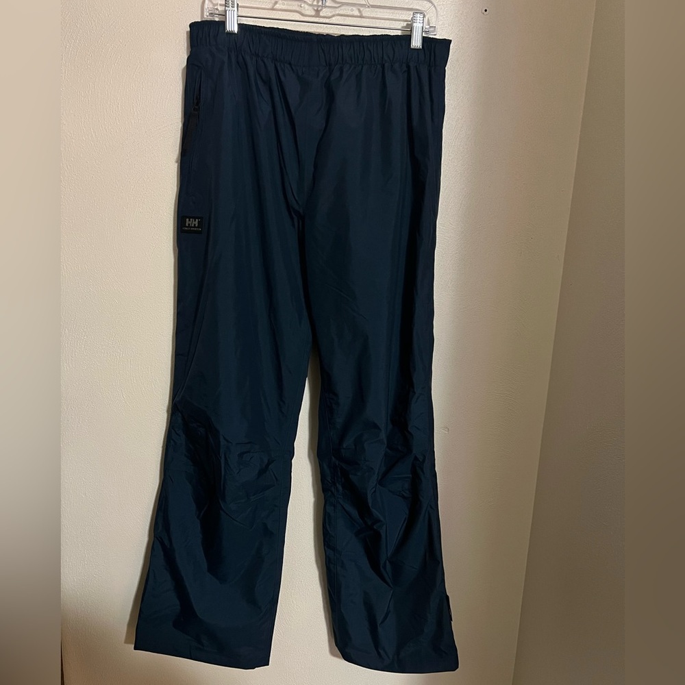 HELLY HANSEN Classic Voss Workwear Waterproof Rain Pants Navy Blue Men's Sz L